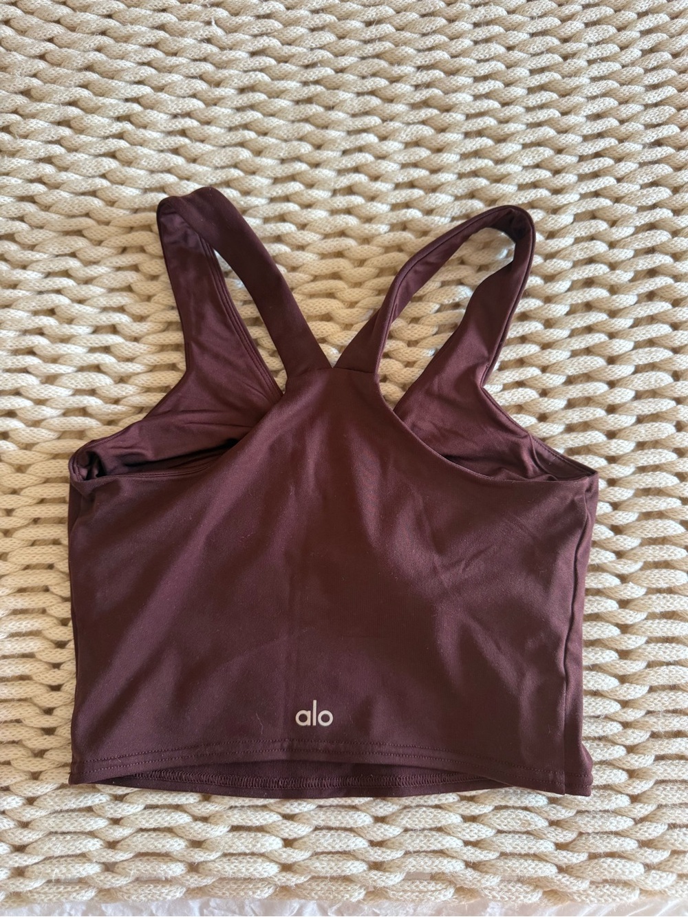 Alo Airbrush Real Bra Tank Top in Bergundy - Picture 2 of 2